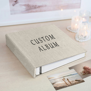 Toptan özel baskı kumaş fotoğraf albümü kitap kayıt bebek ve düğün için kutu ile setleri