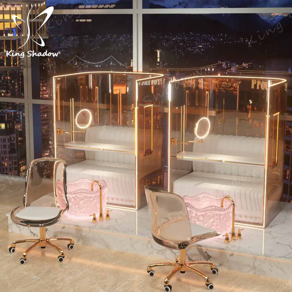 Kingshadow Fauteuil de massage pour spa à dossier haut Fauteuil de pédicure portable de luxe avec bassin en céramique