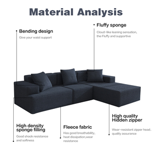 Диван-кровать без косы, секционный диван с Глубоким Сиденьем и 2-мя сиденьями, L-образные диваны, современный модульный диван для гостиной - Product Image 2
