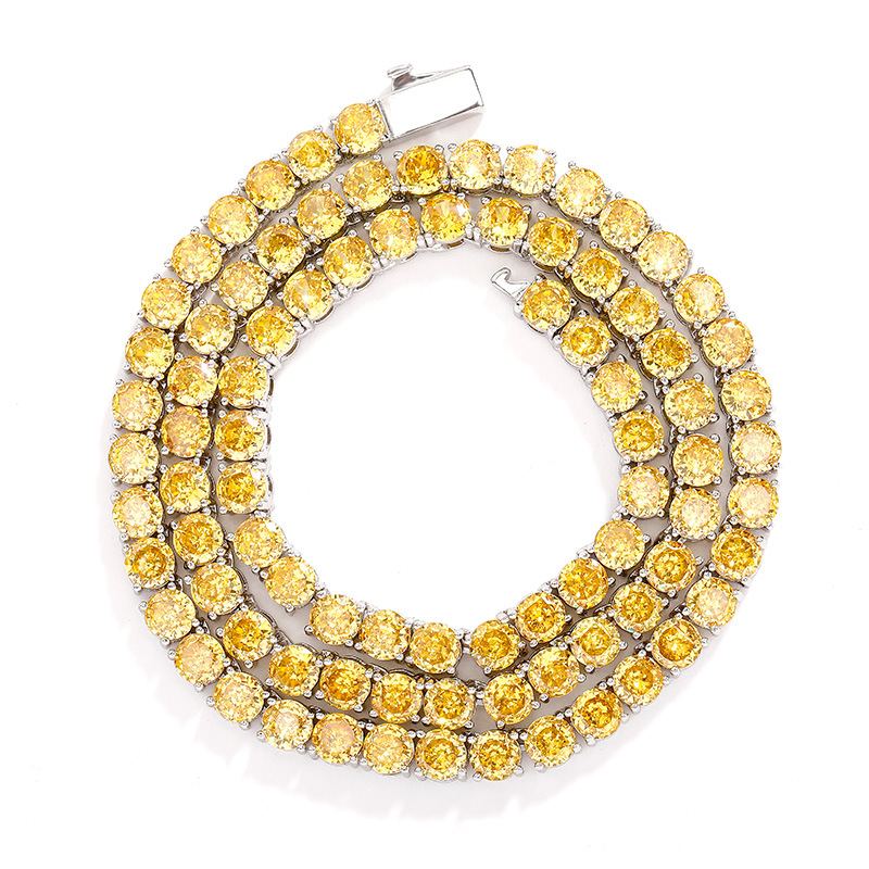Rhodium Plated Yellow Stone