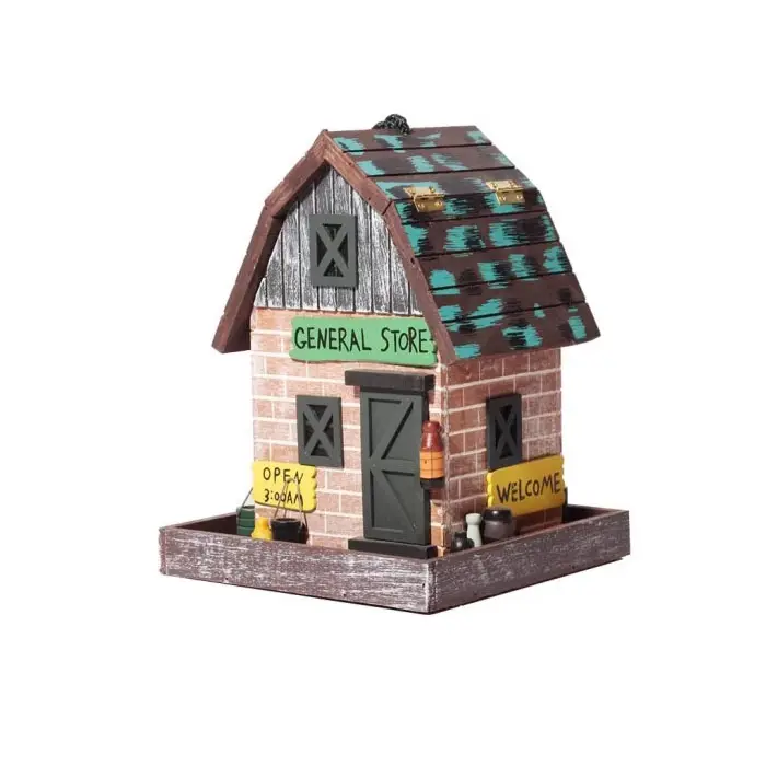Ahşap kuş evi asılı, dışında bahçe veranda dekoratif el-boyalı birdhouse bahçe ahşap açık satılık/