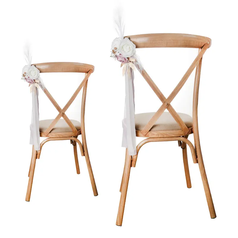 Wholesale Wedding Silk Wedding Artificial Rose Chair Back Flower For DecorationsPopular