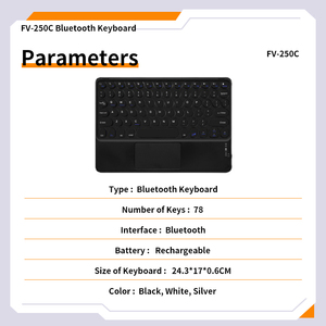 Mini teclado para juegos, teclado inalámbrico, teclado inalámbrico de 78 teclas, recargable, de varios colores