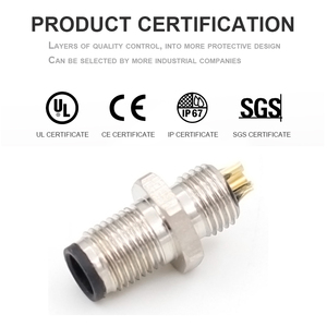 ซ็อกเก็ตโลหะกันน้ำ M5 3pin ขั้วต่อแผง PCB 4Pin ด้านหน้าและด้านหลังซ็อกเก็ตปลั๊กตัวผู้และตัวเมีย - Product Image 5