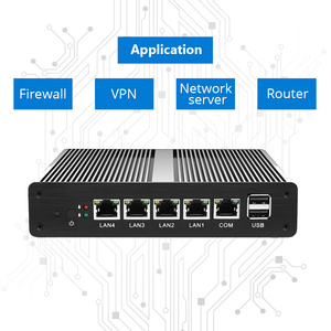 HelorPC Fanless <strong>Computer</strong> Fanless Quad Core J1900 J1800 Router <strong>Network</strong> Security 4 Ethernet Rj45 Lan Port Virtual Router Mini Pc