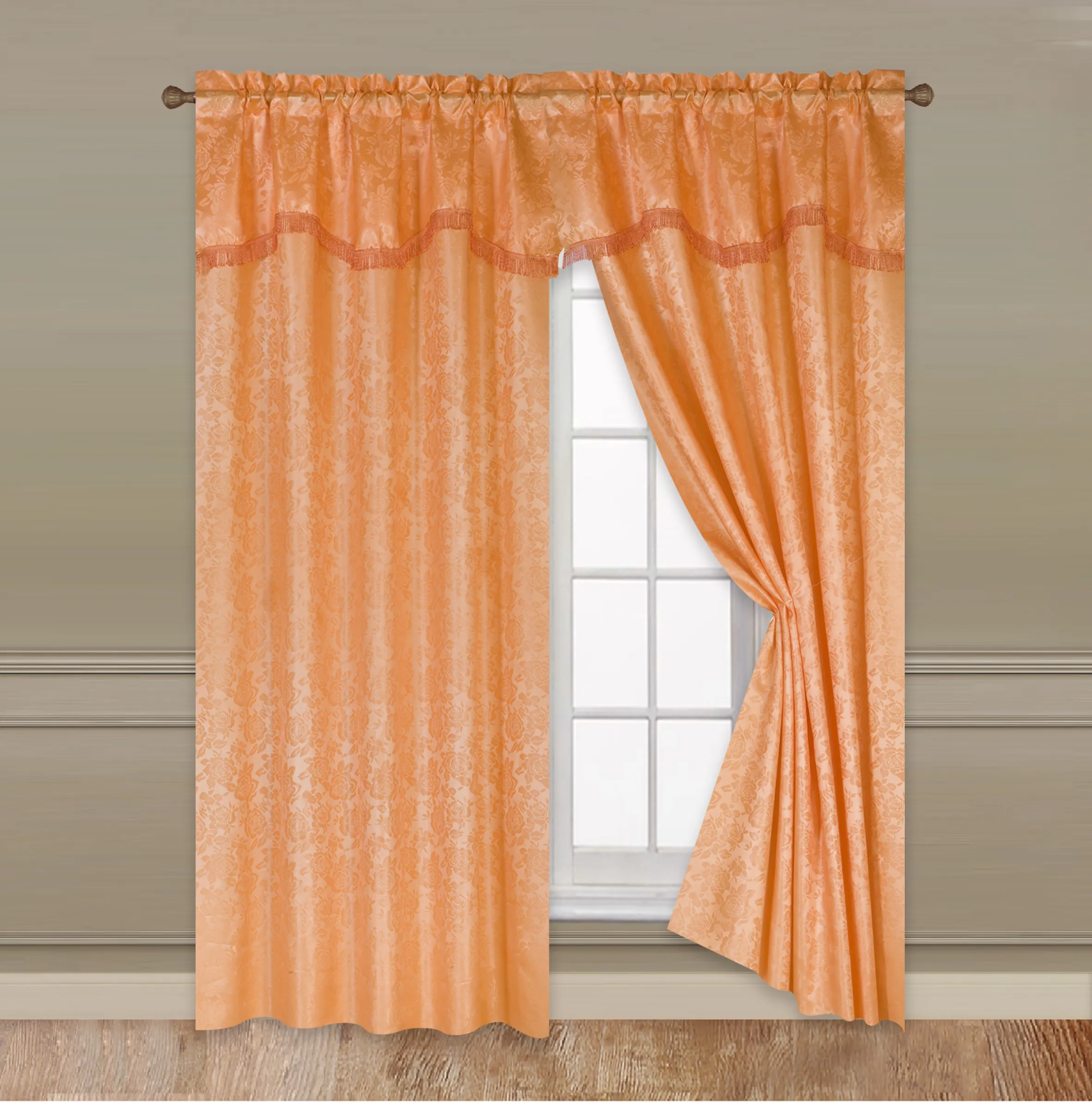 1 pc cathy jacquard curtain with attached valance for the living room ready set curtains