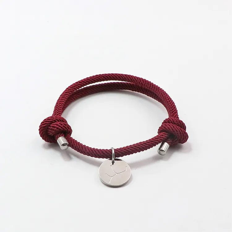 Handmade minimaslist jóias alta qualidade declaração pulseira cordão ajustável pulseira corda trançada personalizada para mulheres homens