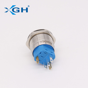 YUDA wasserdichte metall elektrische ring licht <span class=keywords><strong>led</strong></span> frühling flush kopf 12mm 19mm 22mm 25mm <span class=keywords><strong>momentary</strong></span> <span class=keywords><strong>push</strong></span>-start-stop-taste schalter
