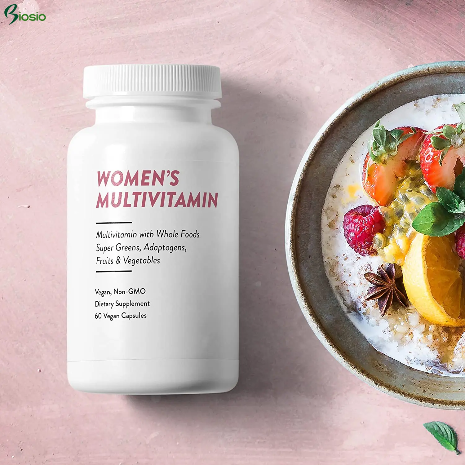 Cápsula de vegan multifuncional, cápsula para mulheres com base em plantas, vitamina a/b/e/d3 multivitamina para suplementação diária