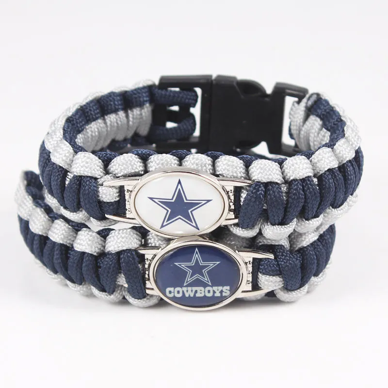 Nueva moda nacional NFL fútbol Liga vaqueros pulsera paracord con logo