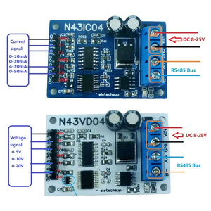 RS485 Modbus RTU Current/Voltage <strong>Analog</strong> Acquisition ADC <strong>Module</strong> 4-20MA/0-5V/0-10V 4 Channels Board