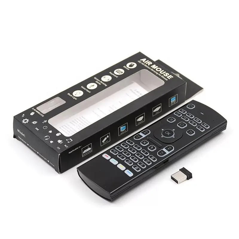 Keyboard nirkabel 2.4 GHz Air Tikus Remote Control USB untuk Android Mini PC TV Box