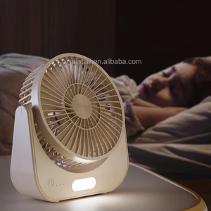 Qiataili taşınabilir dairesel şarj edilebilir Mini pil fanı ayrılabilir elektrikli masaüstü yaz Fan ile ışık kanca