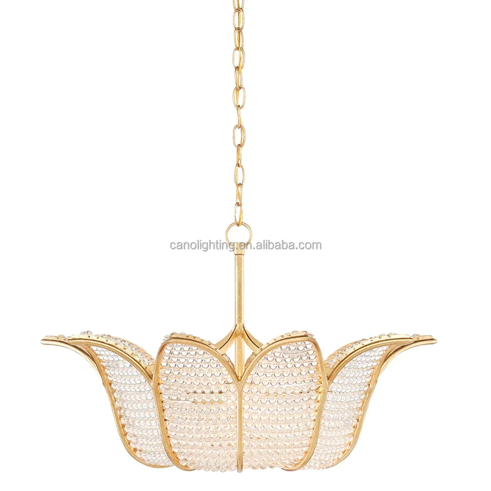 Moderne Blumen form Design Glas perle dekorative Pendel leuchten Decken leuchte Interieur BEBE CHANDELIER