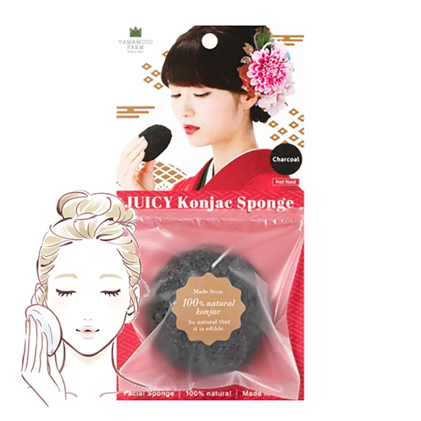 Japanese wholesale 100% natural large konjac wash face facial cleaning bah sponge for women