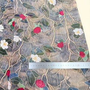 100% 桑蚕丝烫印粘胶环保中国丝绒面料速干抗丸厂家设计面料 - Product Image 1