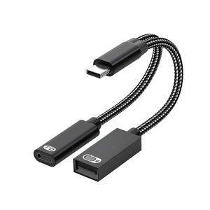 Kaynak üreticisi tip-c usb2'ye 1 naylon örgülü adaptör PD60w şarj OTG USB flash sürücü taşınabilir sabit sürücüyü destekler - Product Image 6