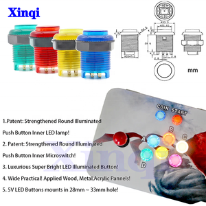 2 Player <strong>Arcade</strong> Contest DIY Kits USB Encoder Joystick +28MM LED Buttons for PC <strong>Arcade</strong> Mame <strong>Raspberry</strong> <strong>Pi</strong> 2 3 3B Games - Product Image 3