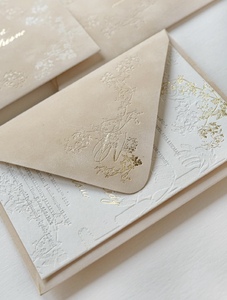 Vòm hình dạng tùy chỉnh thực hiện lời mời đám cưới thẻ Emboss lời mời đám cưới Bộ phong bì với khe cắm - Product Image 2