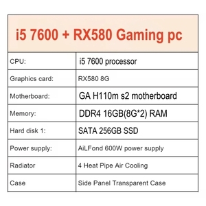 I5 7600 PC de juego completo barato Juegos de ordenador personalizados equipos de escritorio preconstruidos de fábrica al por mayor construir PC de jugador de escritorio - Product Image 2