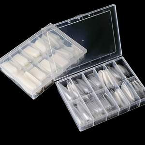 240 adet kutu 2XL No C XXL tabut Nail İpuçları düz ABS özel Logo temizle kolay fransız net olmayan C eğrisi XXL kare ipuçları - Product Image 6