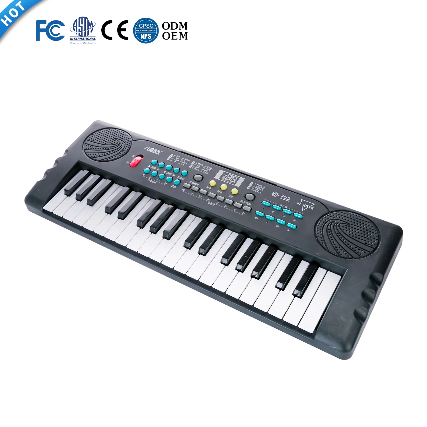 Teclado musical infantil, instrumento musical de brinquedo eletrônico, teclado com 37 teclas, piano, instrumento musical para crianças, órgão eletrônico personalizado