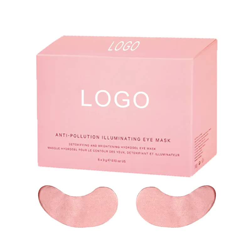 OEM Custom LOGO rosa rosa rosa maschera per gli occhi Collage cuscinetti per gli occhi foglio di cristallo vitaminico Patch idratante sotto la maschera per gli occhi