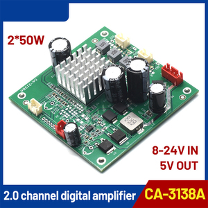 Amplificador de potencia de Audio Digital de 2*50W, módulo amplificador de potencia de salida de 5V, 8-24V, Canal Dual - Product Image 2