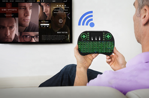 Mini teclado inalámbrico de 2,4 Ghz con retroiluminación de 3 colores y versión de recarga de mini receptor USB para Smart TV/TV Box/computadora - Product Image 6