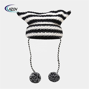 Модный трикотажный шерстяной пуловер контрастного цвета в полоску - Product Image 3