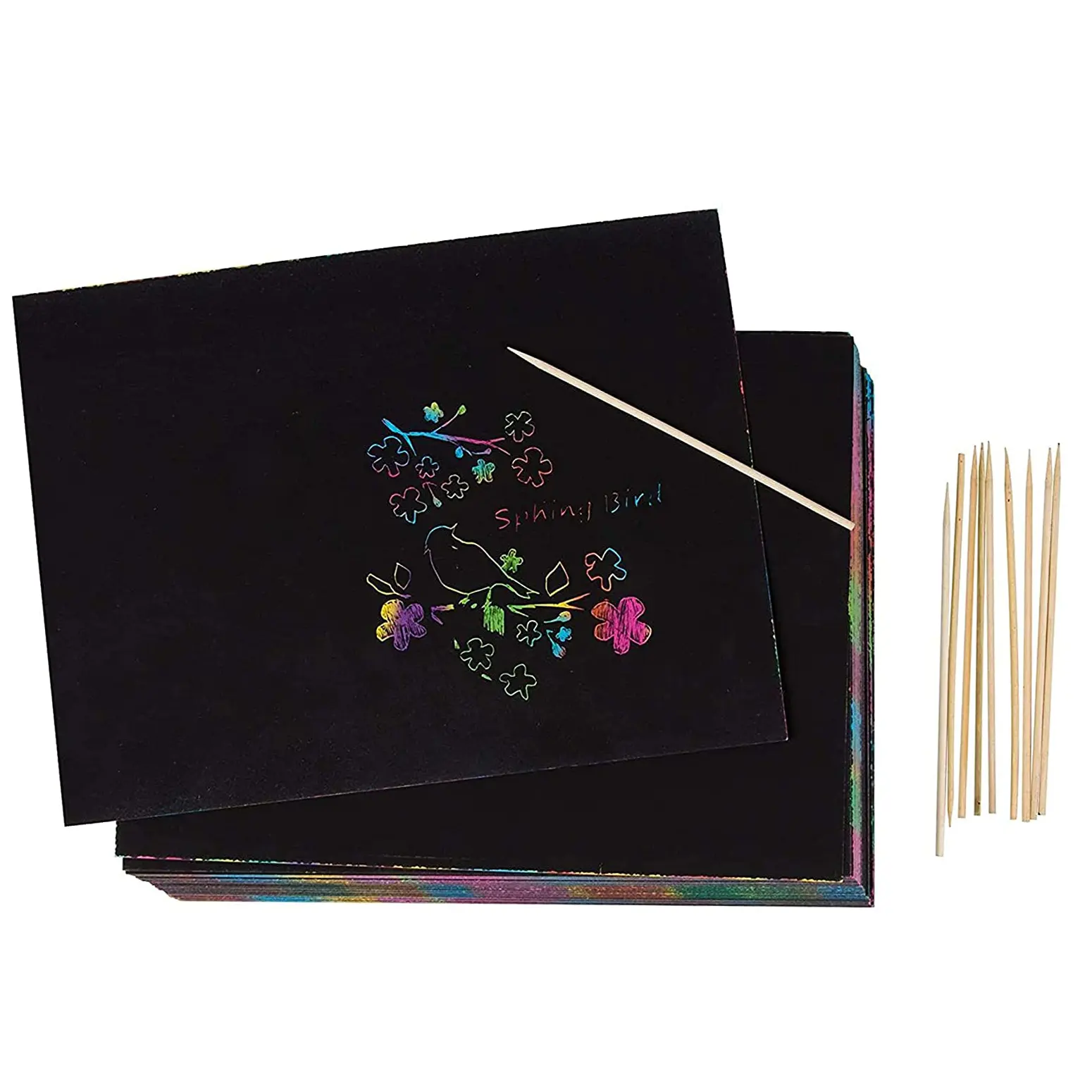 Kit de manualidades de papel para rascar mágico para niños, Bloc de notas de dibujo de Color, suministro para niños y niñas, fiesta DIY