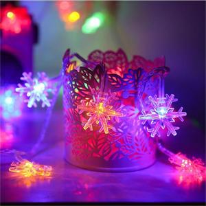 Decoración colgante luz Multi 8 modos impermeable 3m al aire libre cadena LED estrella nieve intermitente LED Navidad copos de nieve Cadena de luz - Product Image 5