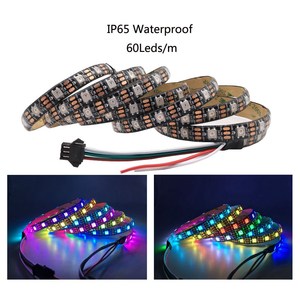 WS2812B LED şerit ışık 300 piksel ayrı ayrı adreslenebilir 5V RGB 5050 SMD rüya renk su geçirmez IP67 siyah PCB LED şerit bant - Product Image 3