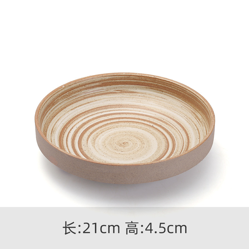 Plato hondo y fuente de arcilla 21cm