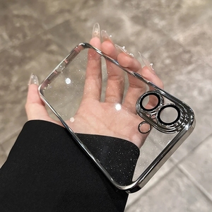 Apple iPhone用高級メッキシャイニーケース1615 13 14 11 12 Pro Max Plusレンズ保護クリアグリッター超薄型ハードPCカバー - Product Image 2