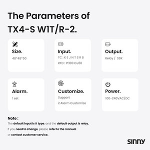 OEM Sinny TX4 48*48 <strong>SSR</strong> Relay <strong>Output</strong> K J Pt100 Input 220v Ac Dc Thermostat <strong>PID</strong> Digital <strong>Temperature</strong> <strong>Controller</strong> - Product Image 4