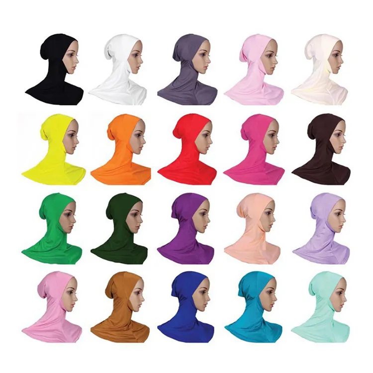 Modai तत्काल पगड़ी हिजाब सिर पहनने गर्दन को कवर Underscarf कपास नरम सादे मुस्लिम पूर्ण कवर भीतरी महिलाओं ठोस रंग Hijabs