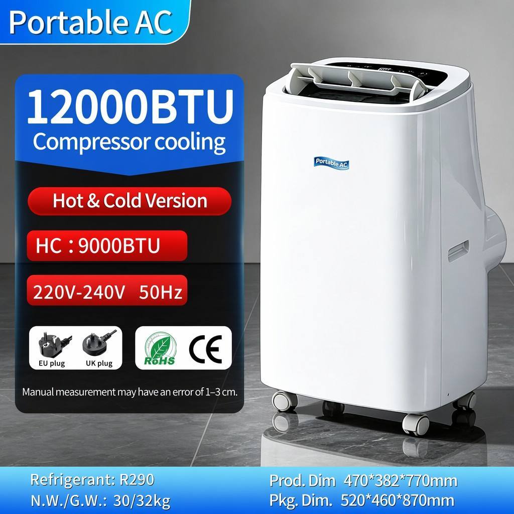 Blanc 12000 BTU Réglage chaud et froid