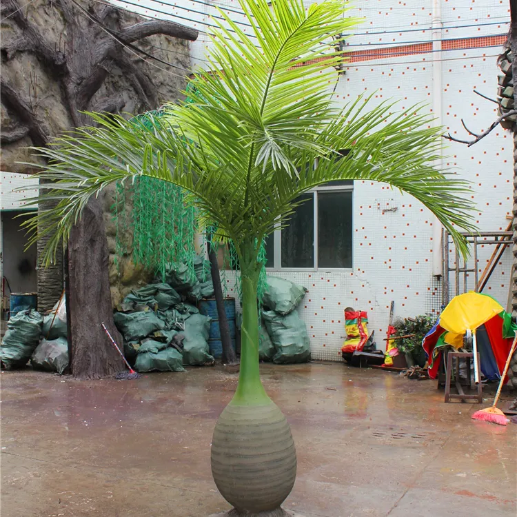 Garrafa artificial da árvore da palmeira, decoração do escritório da fábrica chinesa ao ar livre