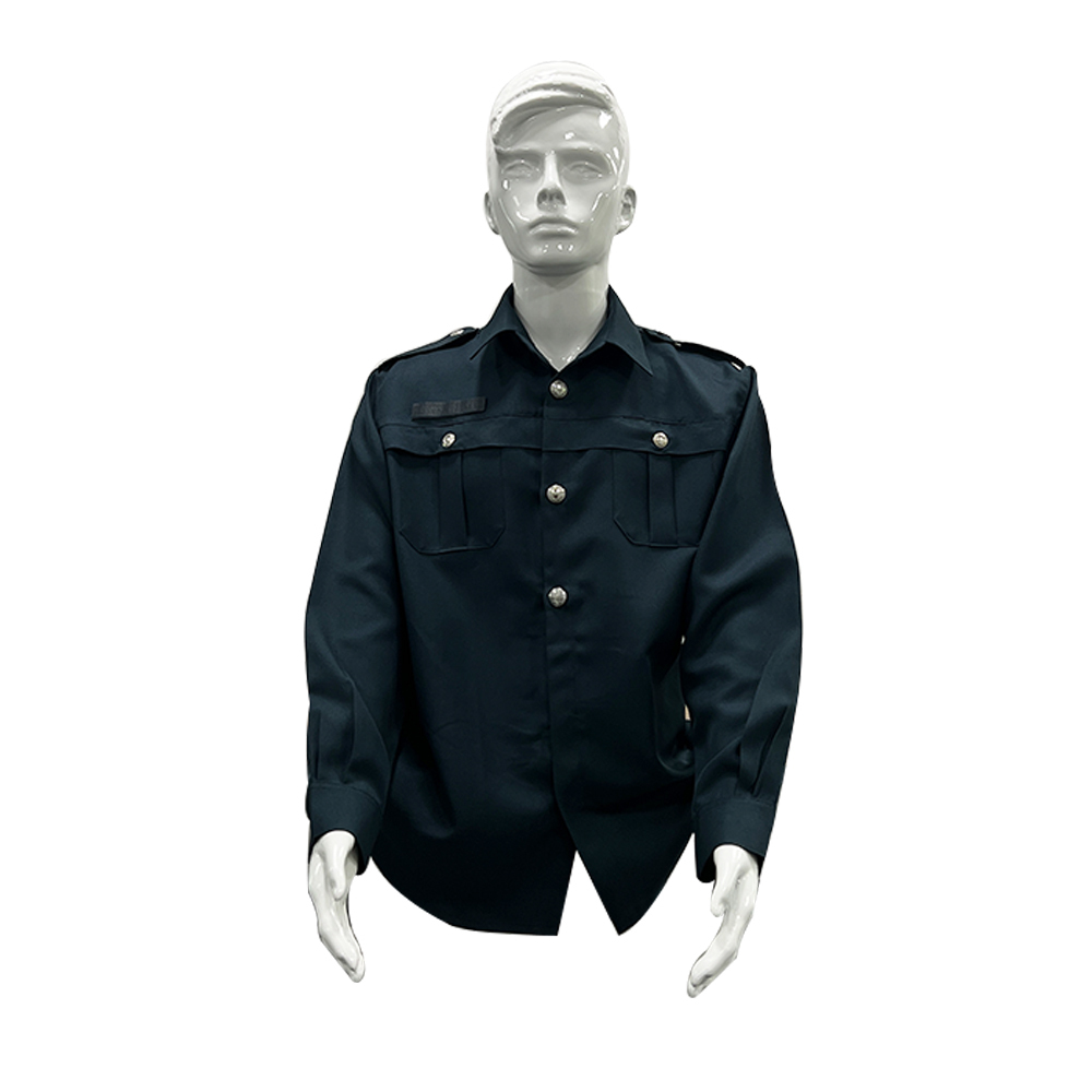 Uniforme de seguridad Dark 65% polyester 35% cotton chest pockets button flaps pen pocket long sleeve Security Uniform Shirts
