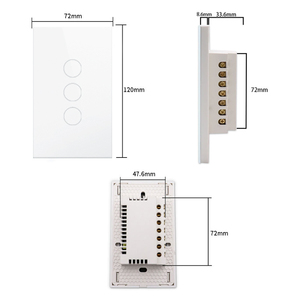 Tuya US Zigbee 1/2/3ギャングスマートライトスイッチガラス画面ワイヤレス壁スイッチNull Wire WiFiネットワーク10A経由でリモートコントロール - Product Image 6