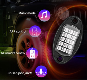 ジープオフロードトラックボートミュージックシンクUndergolw4/6/8 In1BluetoothAPPコントロールカーシャーシライト用15LEDSRGBLEDロックライト - Product Image 4
