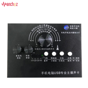 专业直播声卡回声音频接口外部麦克风输入即插即用，用于电话视频录制 - Product Image 1