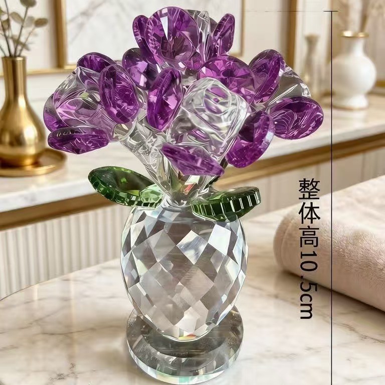 Six small purple roses
