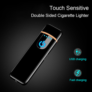 定制LOGO新款超薄<span class=keywords><strong>USB</strong></span>触摸屏电子小型电动打火机男士礼品