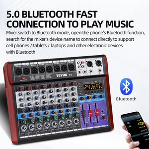 8チャンネルオーディオミキサーデュアル24 DSP Effector LCDディスプレイMP3レコーディング8マイク2ステレオ入力工場出荷価格 - Product Image 5