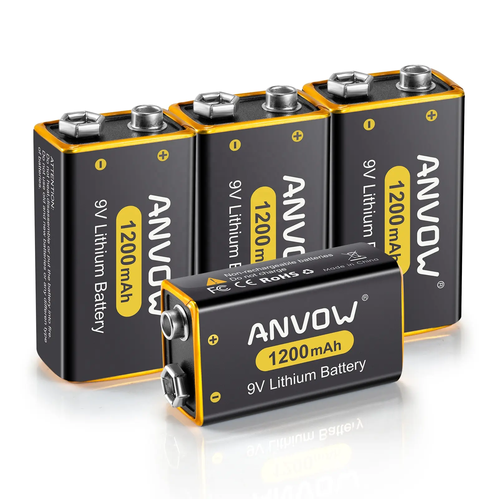 OEM High Volume Micro 9V Batería de iones de litio 1200mAh Baterías no recargables 9V Batería para electrodomésticos