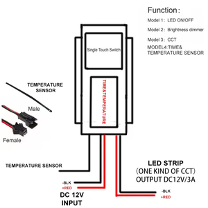 12V 3A 36W <strong>Touch</strong> Dimmer Switch <strong>Capacitive</strong> <strong>Sensor</strong> Time Temperature Display Smart Inductive <strong>LED</strong> Switch - Product Image 2