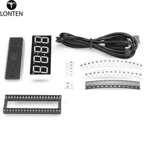 Lonten DIY Kit DS1302 Rotations-<span class=keywords><strong>LED</strong></span>-Anzeige Elektronisches Uhren set 51 SCM Training Board <span class=keywords><strong>Timer</strong></span> Parts Kit