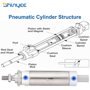 SHINYEE MA Series Single Acting Compact <strong>Pneumatic</strong> <strong>Cylinders</strong> Mini <strong>Pneumatic</strong> <strong>Cylinder</strong> Bore Size 10mm-300mm